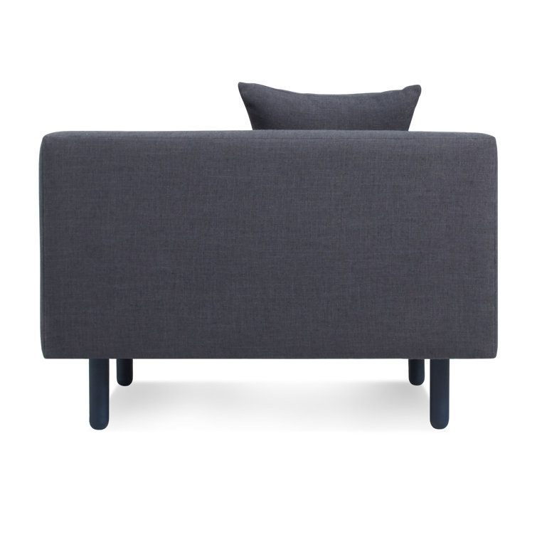 Rostenkowski Blue Fabric Mono Lounge Chair with Solid Wood Legs