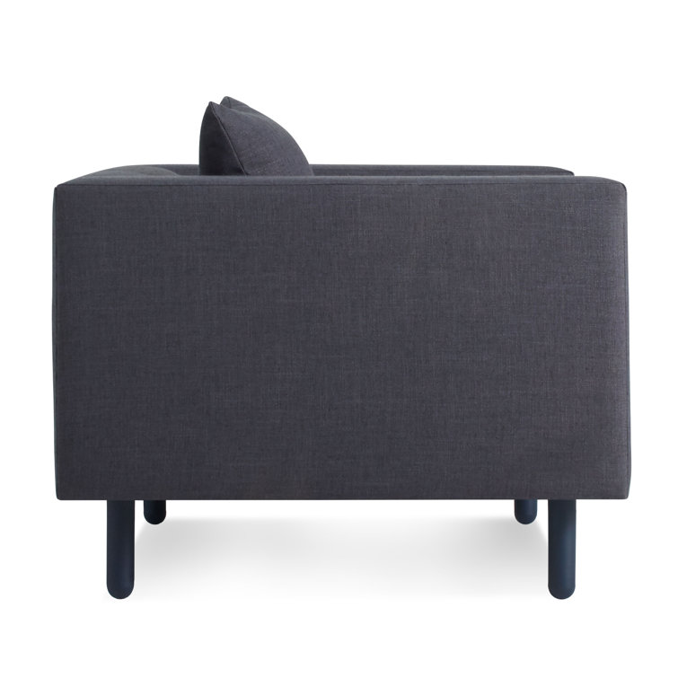 Rostenkowski Blue Fabric Mono Lounge Chair with Solid Wood Legs