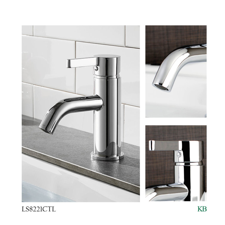 Continental Polished Chrome Single-Handle Bathroom Faucet with Drain