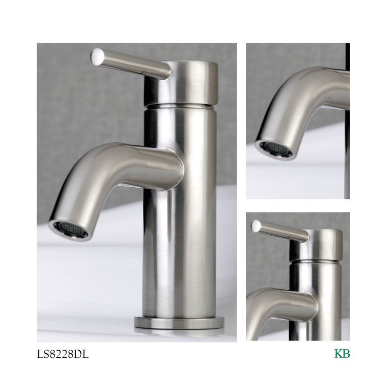 Brushed Nickel Single Handle Bathroom Faucet with Drain