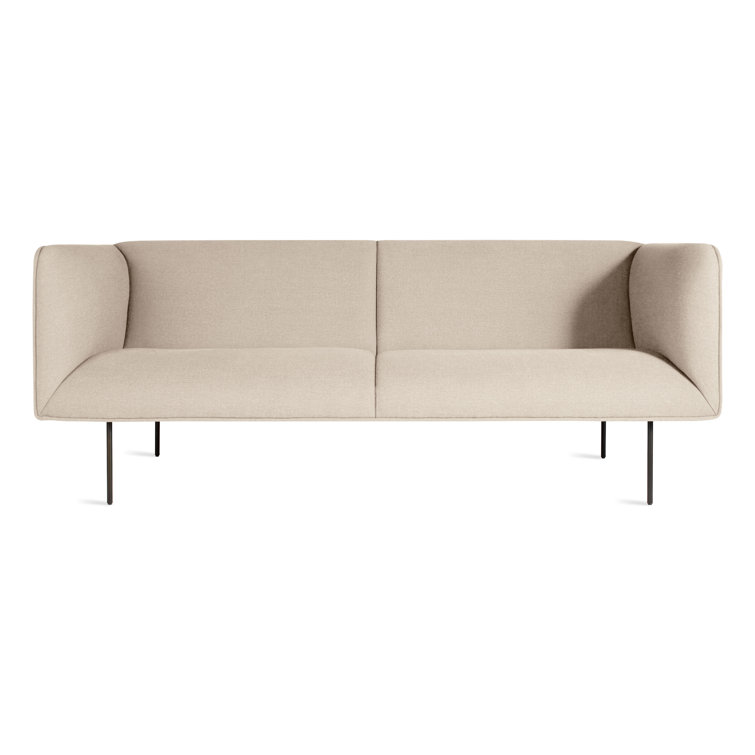 Camel Velvet Tight Back Sofa with Blackened Steel Legs