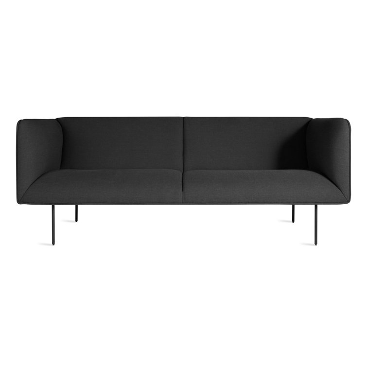 Camel Velvet Tight Back Sofa with Blackened Steel Legs