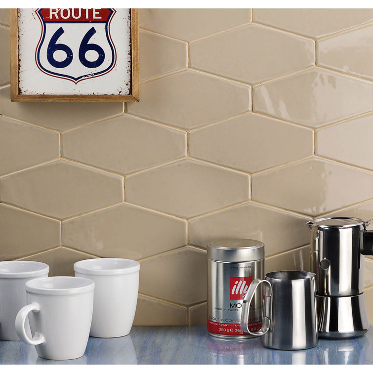 Bolton Beige Polished Hexagonal Ceramic Wall Tile