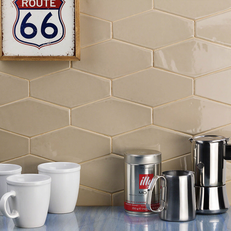 Bolton Beige Polished Hexagonal Ceramic Wall Tile