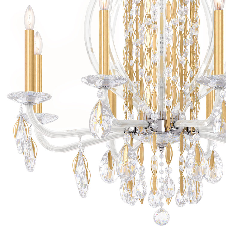Heirloom Gold 8-Light Traditional Chandelier with Clear Heritage Crystals