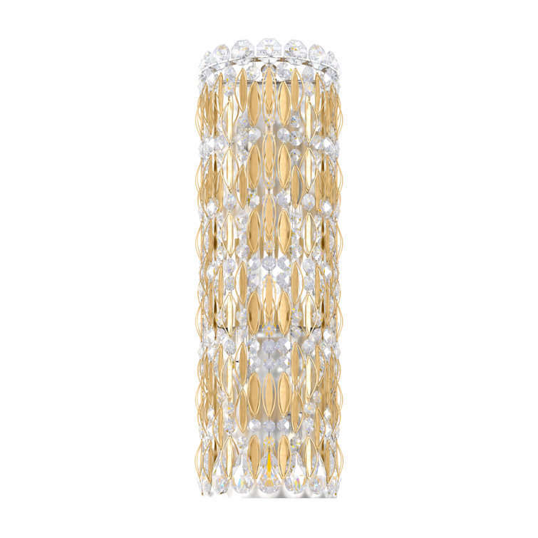 Heirloom Gold Sarella 4-Light Vanity Cylinder Sconce with Clear Crystals