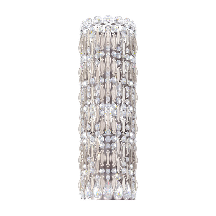 Elegant White 4-Light Vanity Sconce with Clear Heritage Crystals