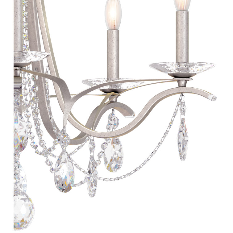 Antique Silver 2-Light Sconce with Clear Heritage Crystals