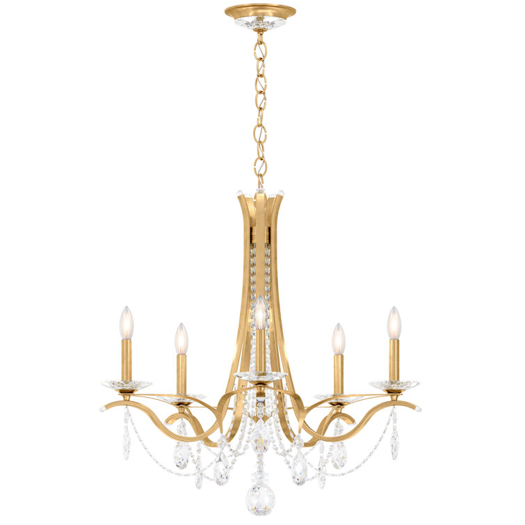 Etruscan Gold 5-Light Traditional Crystal Chandelier with Clear Heritage Crystals