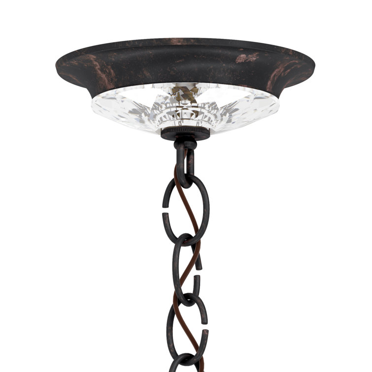 Ferro Black 5-Light Traditional Crystal Chandelier with Clear Accents