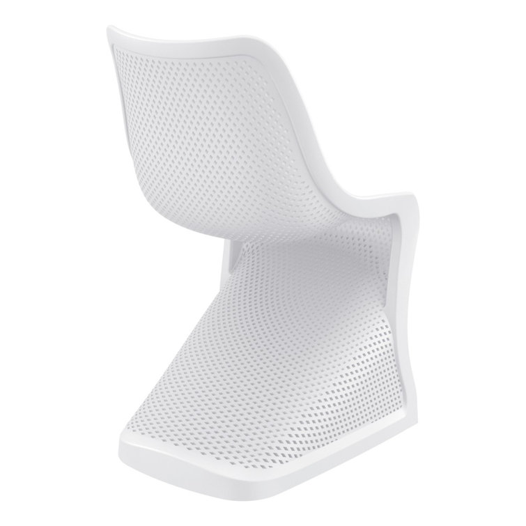 Elegant Bloom Marine-Grade White Resin Dining Chair - Set of 2