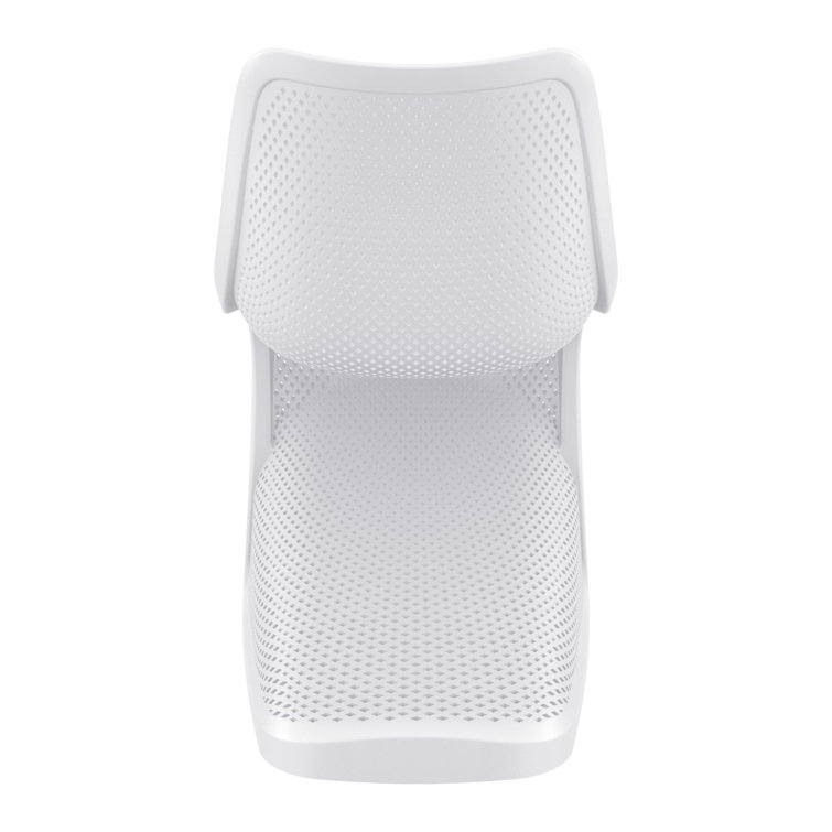 Elegant Bloom Marine-Grade White Resin Dining Chair - Set of 2