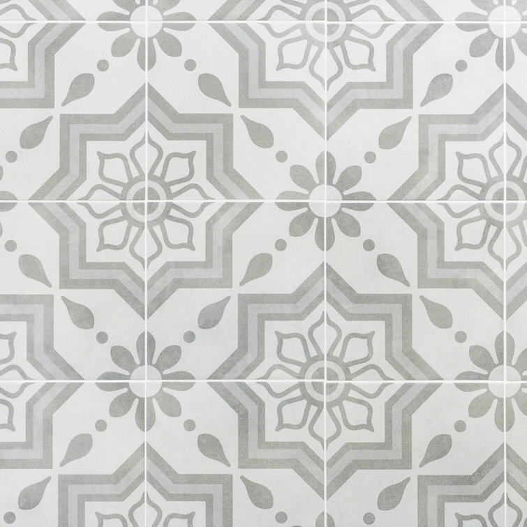 Cabello 9" x 9" Gray Matte Porcelain Tile
