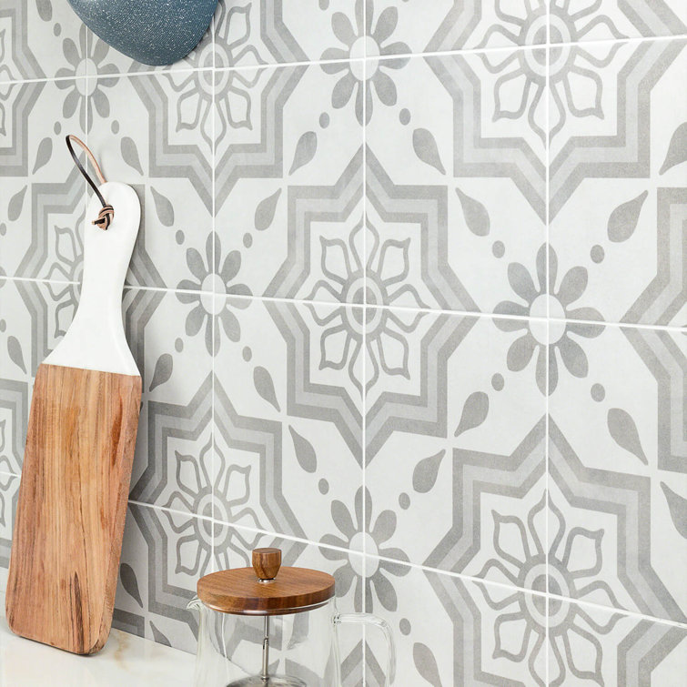 Cabello 9" x 9" Gray Matte Porcelain Tile