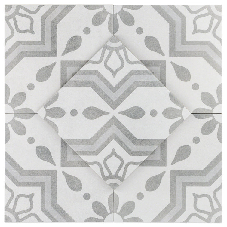 Cabello 9" x 9" Gray Matte Porcelain Tile