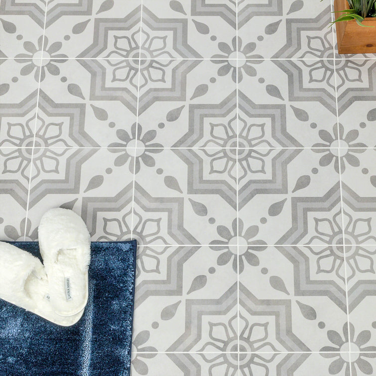Cabello 9" x 9" Gray Matte Porcelain Tile