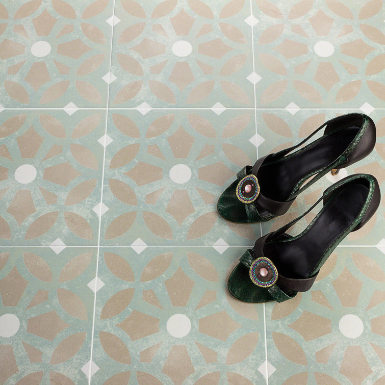 Anabella 9x9 Matte Green and Beige Porcelain Tile