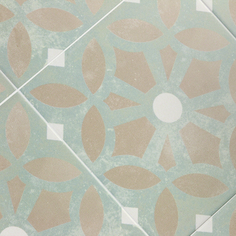 Anabella 9x9 Matte Green and Beige Porcelain Tile