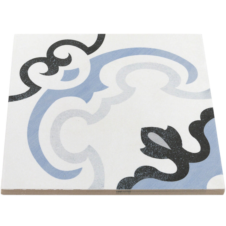 Anabella Mediterranean Blue and White Porcelain Tile