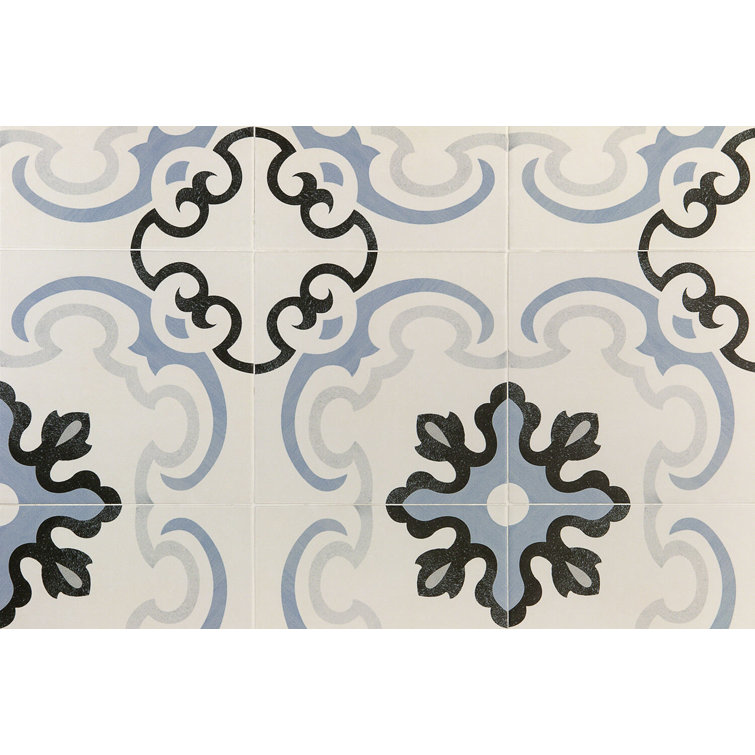 Anabella Mediterranean Blue and White Porcelain Tile