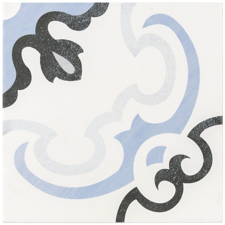 Anabella Mediterranean Blue and White Porcelain Tile