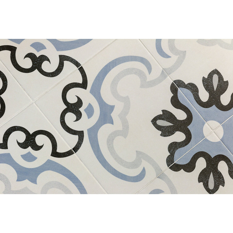 Anabella Mediterranean Blue and White Porcelain Tile
