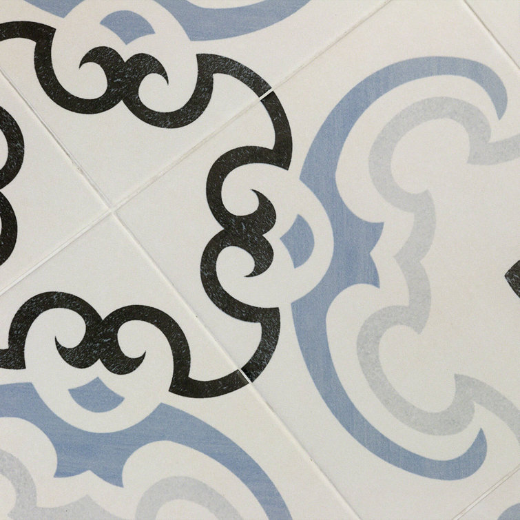 Anabella Mediterranean Blue and White Porcelain Tile