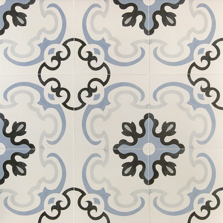Anabella Mediterranean Blue and White Porcelain Tile