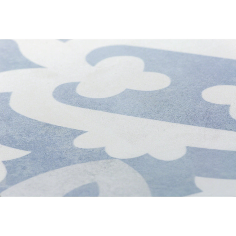 Anabella 9" x 9" Blue and White Porcelain Patterned Tile