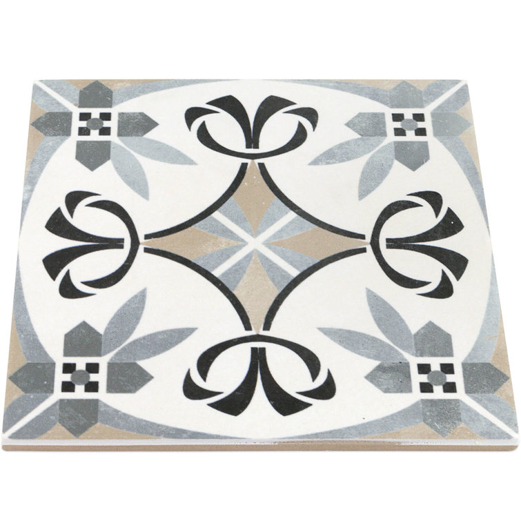 Anabella 9" x 9" Matte Porcelain Patterned Tile