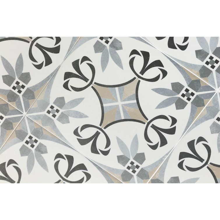 Anabella 9" x 9" Matte Porcelain Patterned Tile