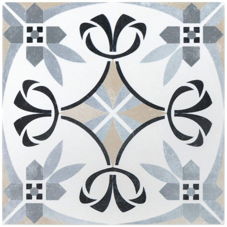 Anabella 9" x 9" Matte Porcelain Patterned Tile