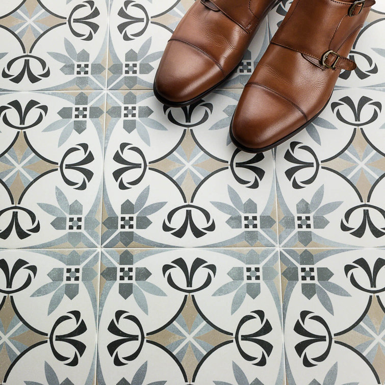 Anabella 9" x 9" Matte Porcelain Patterned Tile