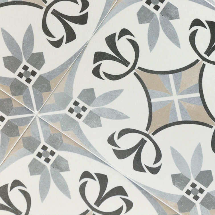 Anabella 9" x 9" Matte Porcelain Patterned Tile