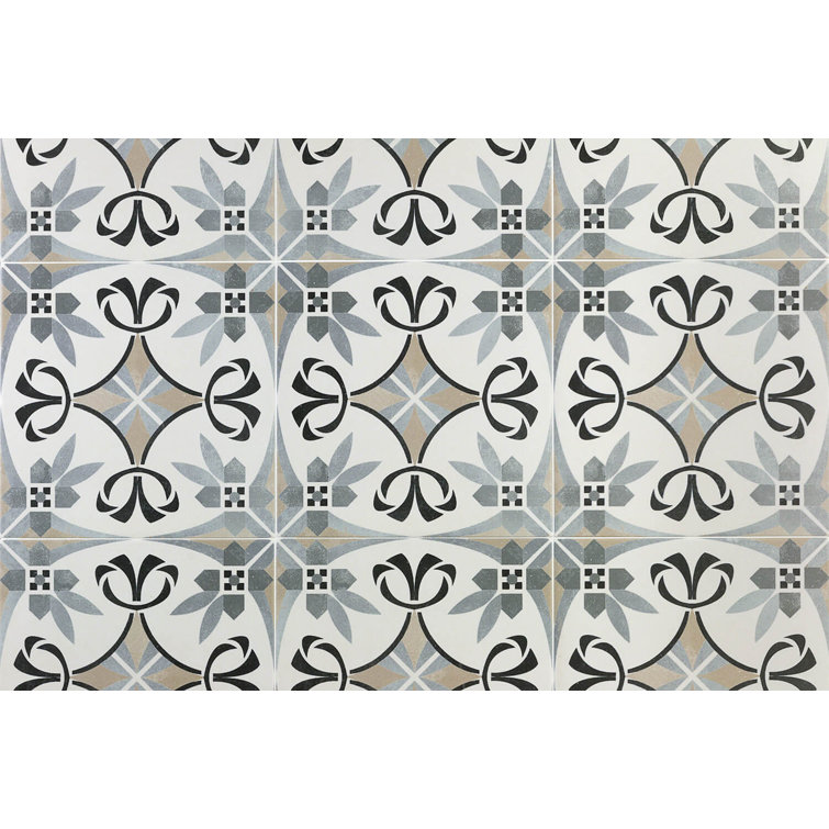 Anabella 9" x 9" Matte Porcelain Patterned Tile