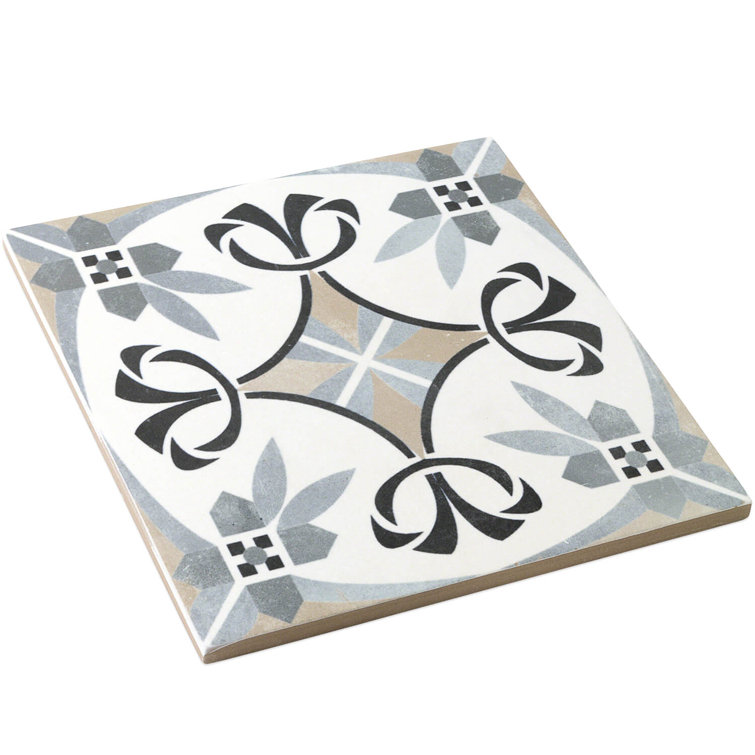 Anabella 9" x 9" Matte Porcelain Patterned Tile