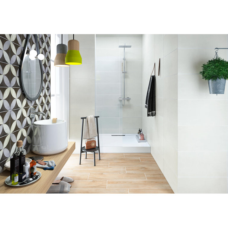 Anabella 9" x 9" Matte Green and White Porcelain Tile