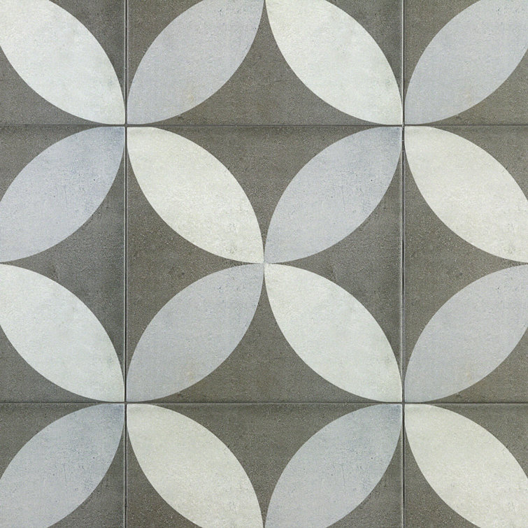 Anabella 9" x 9" Matte Green and White Porcelain Tile