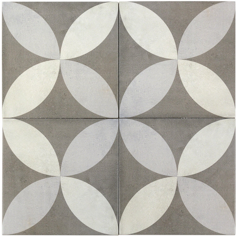 Anabella 9" x 9" Matte Green and White Porcelain Tile