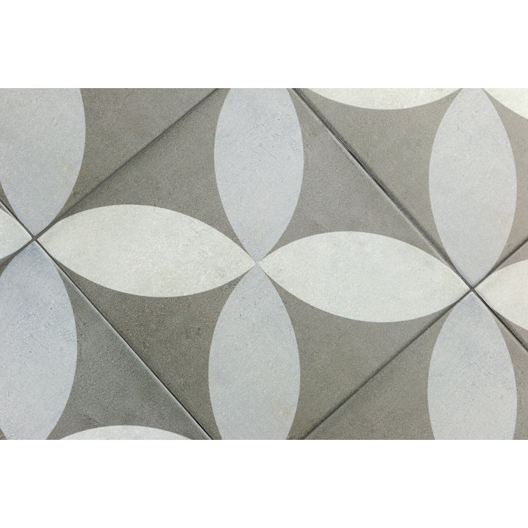 Anabella 9" x 9" Matte Green and White Porcelain Tile