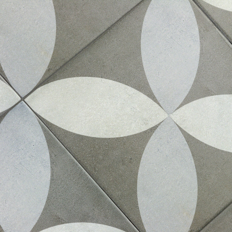 Anabella 9" x 9" Matte Green and White Porcelain Tile
