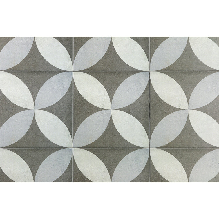 Anabella 9" x 9" Matte Green and White Porcelain Tile