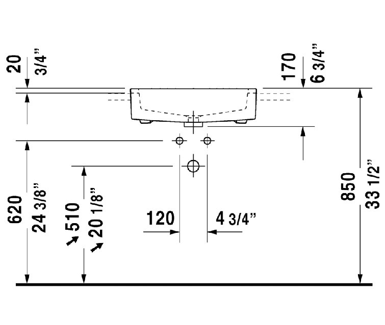 Vero White Ceramic Rectangular Semi-Recessed Bathroom Sink