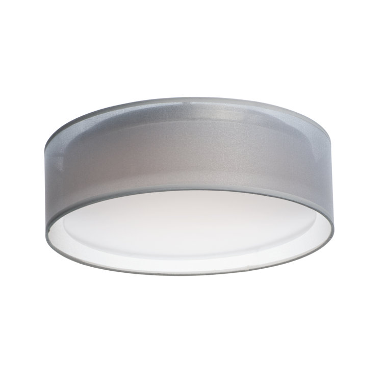 White Organza 16'' LED Flush Mount Ceiling Light with Acrylic Shade