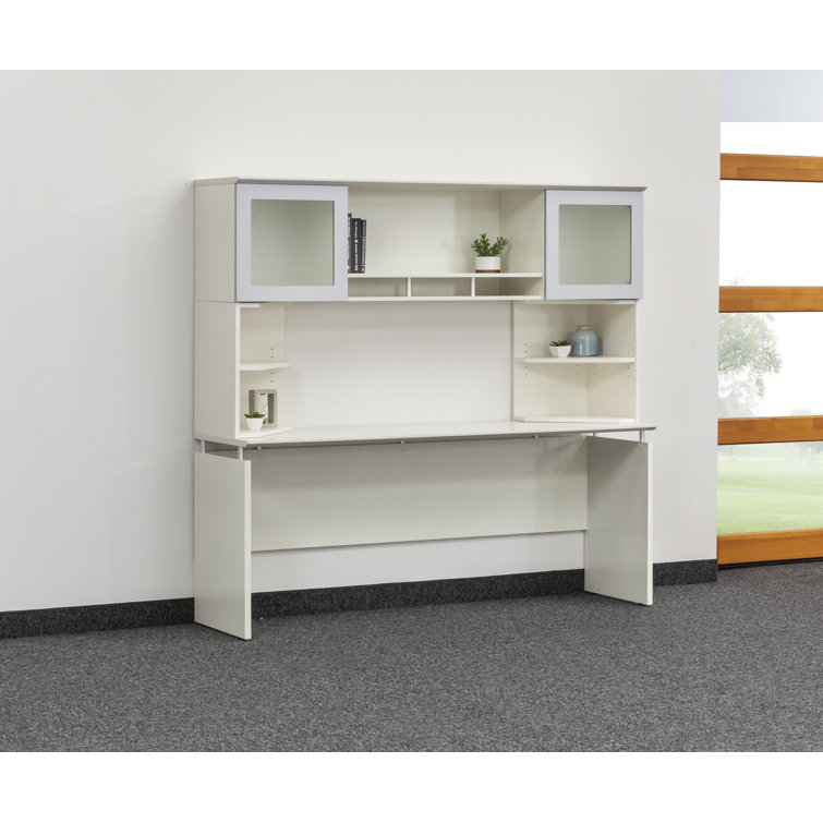 Sea Salt Laminate Adjustable Height Credenza Desk