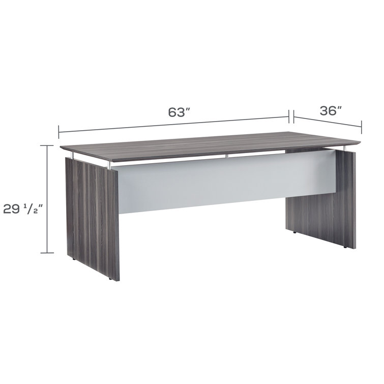 Medina Executive 63" Gray Steel Laminate Straight Desk