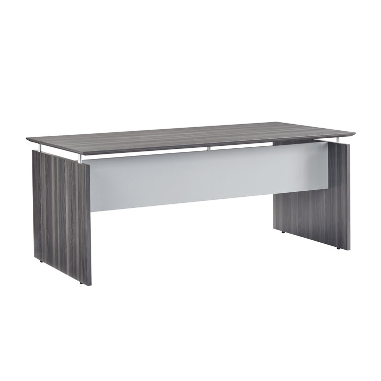 Medina Executive 63" Gray Steel Laminate Straight Desk