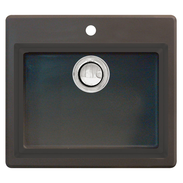 Espresso Granite Single Bowl Drop-In Kitchen Sink