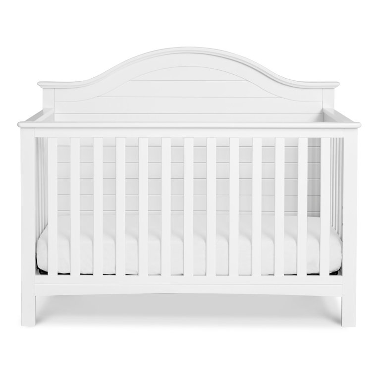 White Pine 4-in-1 Convertible Crib with Shiplap Headboard