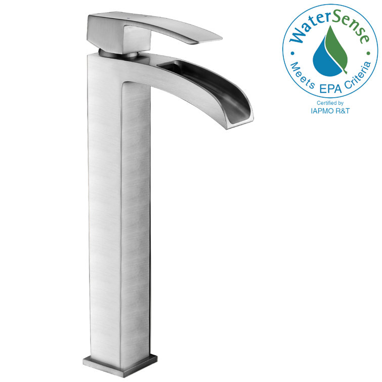 Minimalist Brushed Nickel Single-Handle Vessel Bathroom Faucet